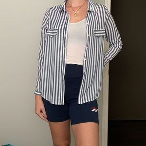 Striped Button Down Blouse